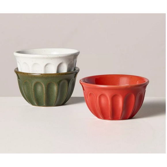 Other - Hearth & Hand Magnolia Mini Bowl Set 3 Christmas Nut Ice Cream Condiments‎ Dips